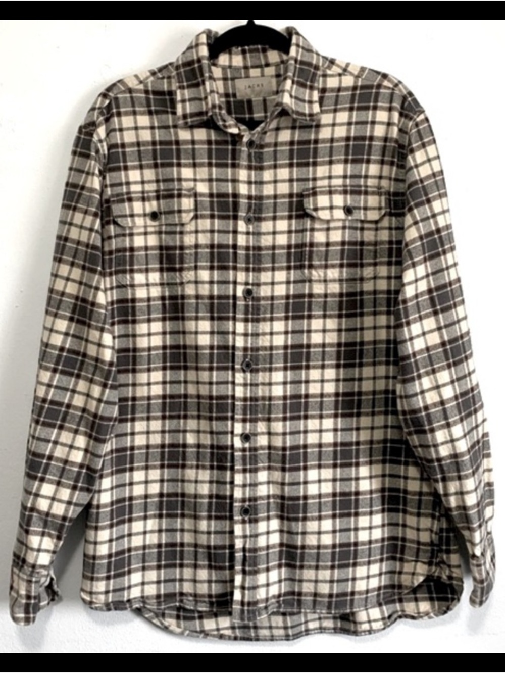 Jachs 100% Cotton Plaid Flannel Long Sleeves Buttoned Shirt